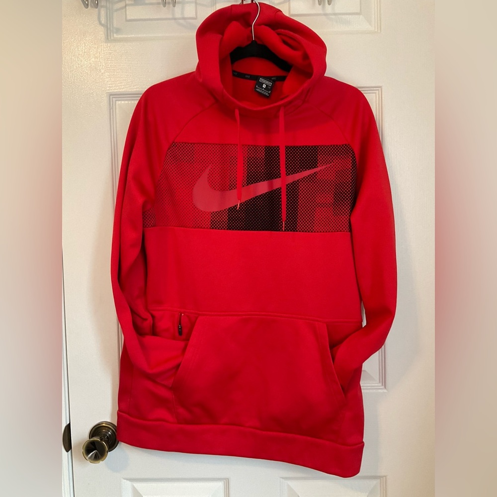 Men’s red Nike pullover hoodie.  Size medium.
